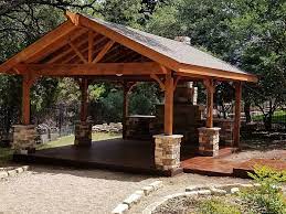 Cedar Pavilion W Fireplace Outdoor Pavilion Outdoor Patio Patio Builders