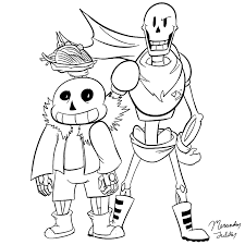 Sans And Papyrus Coloring Page By Dragonfire1000 On Deviantart Monster Coloring Pages Zoo Coloring Pages Coloring Sheets