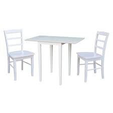 Choose from contactless same day delivery, drive up and more. Small Dual Drop Leaf Dining Table With 2 Madrid Ladderback Chairs White International Concepts Target