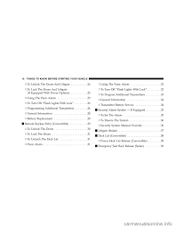 The trunk lid can only be opene. Alarm Chrysler Pt Cruiser 2007 1 G Owners Manual 458 Pages