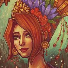 Hades and Persephone Asphodelon 5x7 Art Print the Lovers