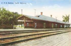 Perth Ontario Canadian Pacific Railway Station Old Potcard Canadian Pacific Railway Old Train Station Ontario