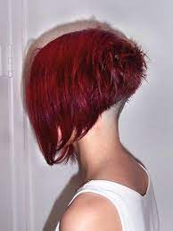 Bob W The Nape Buzzed Short Red Hair Stacked Bob Hairstyles Really Short Hair
