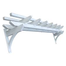 D C America 23 28 In W X 119 64 In L X 20 In H X White Aluminum Attached Pergola Wall Pergola Aluminum Pergola Garage Pergola