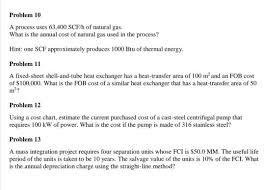 solved problem 10 a process uses 63 400 scf h of natural