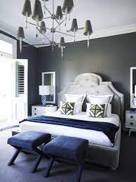 Navy blue is a highly sophisticated color that would fit a bedroom? Collect This Idea A Bold Signature Style Meet Greg Natale One Of Australia S Top Designers And Explore The Grey Bedroom Design Bedroom Interior Home Bedroom