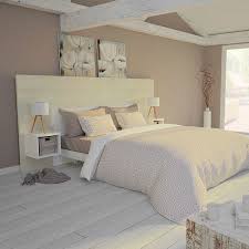 Découvrez nos têtes de lit en promotion avec des nouveautés toute l'année et dans tous les magasins but. Ensemble Tete De Lit 160 Cm 2 Chevets Blanc Mat Et Bois Flotte Creme Kazed