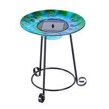 Bird Bath Fountain Home Depot Smart Solar Argus Peacock Glass Solar Birdbath 20221r01 The Home Depot In 2020 Bird Bath Fountain Bird Bath Solar Bird Bath