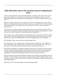 Check spelling or type a new query. Solved Olivo Was In The Hardware Area Of A Department Store Pdf Government Justice