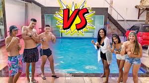 Desafio das sereias competição nado da marina e princesa ariel (inédito, novelinha, piscina) Desafio Da Piscina Garotos X Garotas Youtube