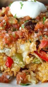 Chicken Fajitas In Casserole Form You Mean No Screaming Hot Plate Of Peppers And Chicken To Burn My Ha Chicken Fajita Casserole Recipes Mexican Food Recipes
