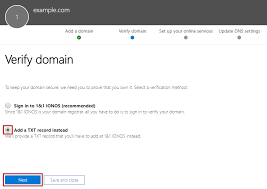 Authenticating Your Domain For Microsoft 365 Using A Txt Record Ionos Help