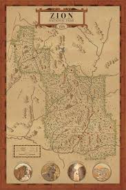 Map of zion national park. Pin On National Park Art