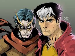 My version of the bat family.... Bruce as batman, dick grayson as  nightwing, Jason Todd as Hush, and Tim Drake as Red Robin