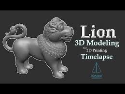 Lion 3d modeling for 3d prinating Timelapse