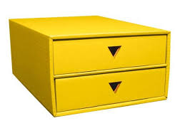 Schubboard A4 Mit 2 Schuben Gelb Schubladenbox Ordnung Auf Dem Schreibtisch Schubladen