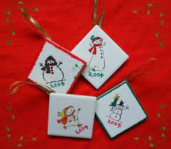 Christmas ornament crafts christmas crafts for kids christmas projects holiday crafts christmas holidays christmas gifts christmas decorations christmas ideas christmas balls. Christmas Craft Flashback 2 Stamped Tile Ornaments The Make Your Own Zone