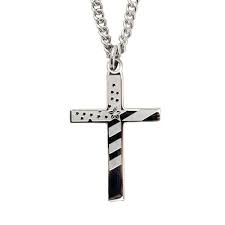 Black And White Striped Flag With Cross Men S Stainless Steel Flag Cross Necklace Proverbs 30 5 Gold Chains For Men Chains For Men Mens Cross Necklace