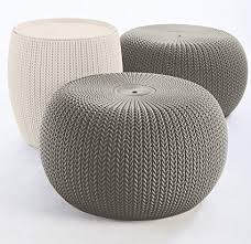 Shop allmodern for modern and contemporary pouf ottomans + poufs to match your style and budget. Amazon Com Keter Urban Knit Pouf Ottoman Set Of 2 With Storage Table For Patio And Room Decor Perfect For Balcony Deck And Outdoor Seating Cream Taupe Garden Outdoor