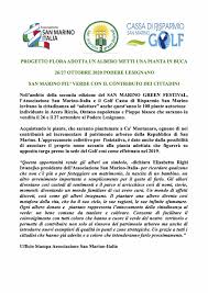Di terreno, fra san marino ed italia. Ass San Marino Italia Invita La Cittadinanza Ad Adottare Un Albero Al Prossimo San Marino Green Festival Giornalesm