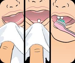 Apr 07, 2018 · using water is the best way to clean the baby's tongue. Baby Hygiene Daily Care In Pictures Raising Children Network