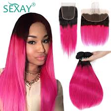 If you have coarse hair where the strand is more money, so you should come in every eight to twelve weeks for your roots to be bleached out. Sexay Pink Hair 3 Bundles With Frontals Pre Plucked Dark Roots Ombre Brazilian Straight Human Hair Weave With 4x4 Lace Closures 3 4 Bundles With Closure Aliexpress