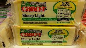 50% less fat than sharp . Cabot Sharp Light Cheddar Cheese Vegetarian And Halal Verified 02 15 2016 Vermont Cheddar Cheese Vermont Cheddar Halal