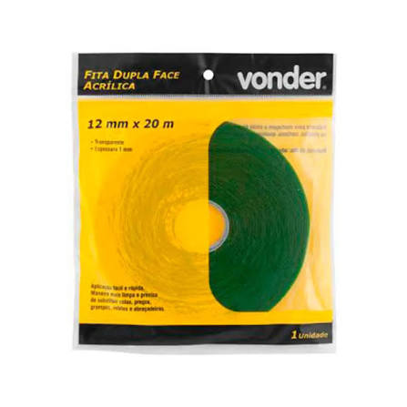 Fita Dupla Face Acrílica 12MMX 20M Vonder