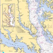 Maryland Chesapeake Bay Lusby Nautical Chart Decor