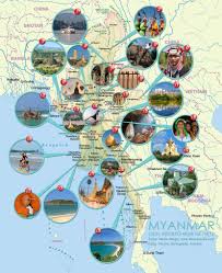 Myanmar, vollform republik der union myanmar (ပြည်ထောင်စု သမ္မတ မြန်မာနိုင်ငံတေ, pyidaunzu thanmăda myăma nainngandaw, [. Myanmar Karte Mit Highlights Myanmar Reisetipps
