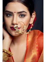 Buy Red Centre Chakra Kundan Nath for Women Online at Ajnaa Jewels |391418