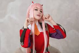 Anime, anime girls, zero two (darling in the franxx), sky, low angle view. Sneaky Cosplay Zero Two Shefalitayal