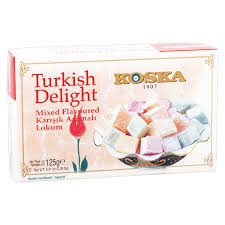 Turkish delight (usually uncountable, plural turkish delights). Konsument At Koska Turkish Delight Uberdimensionierte Verpackung
