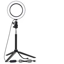 Led Camera Ring Light Dimmable Phone Video Lamp With Tripod Selfie Stick Fill Light For Live Makeup Lighting Black Walmart Com Walmart Com