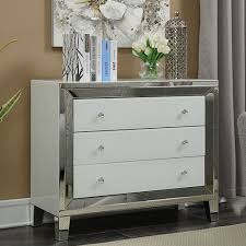 Keep in mind, in case you decided to go for the mirrored dresser and chest of drawers, don't leave the poor side table alone, all you need is to go for a classy mirrored side table as well. Malibu 3 Drawer Chest Mirrored Chest Mirror Bedroom Furniture