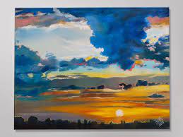 I hope you guys like this painting, let me know. Sunset Oil Painting Colorful Clouds Painting Original Oil Etsy Cloud Painting Painting Colorful Clouds
