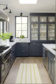 Grayish Blue Bottom Cabinets White Uppers Butcher Block Counters And This Tile For The Floors Http Www Kitchen Design Country Kitchen Kitchen Inspirations