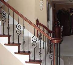 Volute Handrail With Decorative Balusters Stairsupplies Railing Design Balcony Railing Design Staircase Railing Design