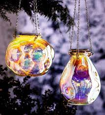 Solar Hanging Iridescent Glass Lights Glass Lighting Iridescent Glass Luminous Colours