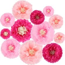 Maybe you would like to learn more about one of these? Amazon Com Gejoy 12 Pieces Paper Flower Tissue Paper Chrysanth Flowers Diy Crafting For Wedding Backdrop Nursery Wall Decoration Pink Light Pink Prunosus Home Kitchen