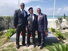 On Remembrance Day, the Government and people of the Turks and Caicos  Islands honoured the sole remaining survivor of the Ex Service Men Legion,  Mr James "Bobby" Fulford. Pictured here: the Deputy