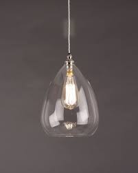 Clear Glass Pendant Ceiling Light Teardrop Wellington Industrial Modern Designer Contemporary Retro Style Clear Glass Pendant Light Glass Pendant Light Glass Pendant Ceiling Light