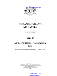 Akta timbang dan sukat 1972. Akta 87 Akta Perihal Dagangan 1972
