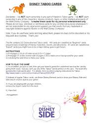 Taboo cards to revise basic vocabulary related to houses. Disney Taboo Cards Add Some Disney Magic To Your Family Game Night Pinocchio Disneyland