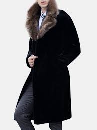 Nordstrom gallery camel hair coat size 12 black faux fur collar 3/4 lenth vtg. Men S Mid Long Fax Fur Collar Coat Winter Warm Slim Fit Wool Jacket Trench Coat Cheap Newchic