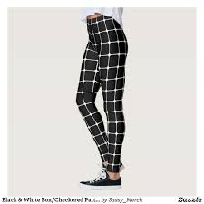 Black And White Pants Womens Black White Box Checkered Pattern Leggings Zazzle Com Leggings Pattern Checkered Pattern Pants For Women