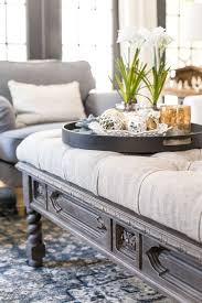 Diy Ottoman Bench From A Repurposed Coffee Table Bless Er House Coffee Table Diy Ottoman Ottoman Table