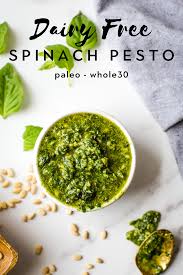 5 Minute Dairy Free Spinach Pesto Paleo Whole30 Recipe In 2021 Pesto Spinach Dairy Free Pesto