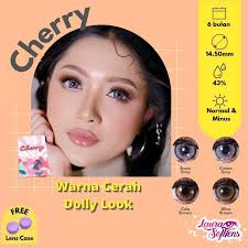 Softlens Full Color Cherry Living Color 14.50mm Snow Cream Grey Wine Cola  Brown Free Lenscase