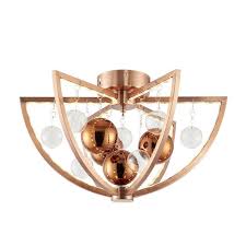 There are many benefits of flush ceiling lights for the delight of decorators and interior lighting and maintenance personnel. Muni Copper With Clear Copper Glass Semi Flush Ceiling Light Muni Co Tiffany Lighting Direct